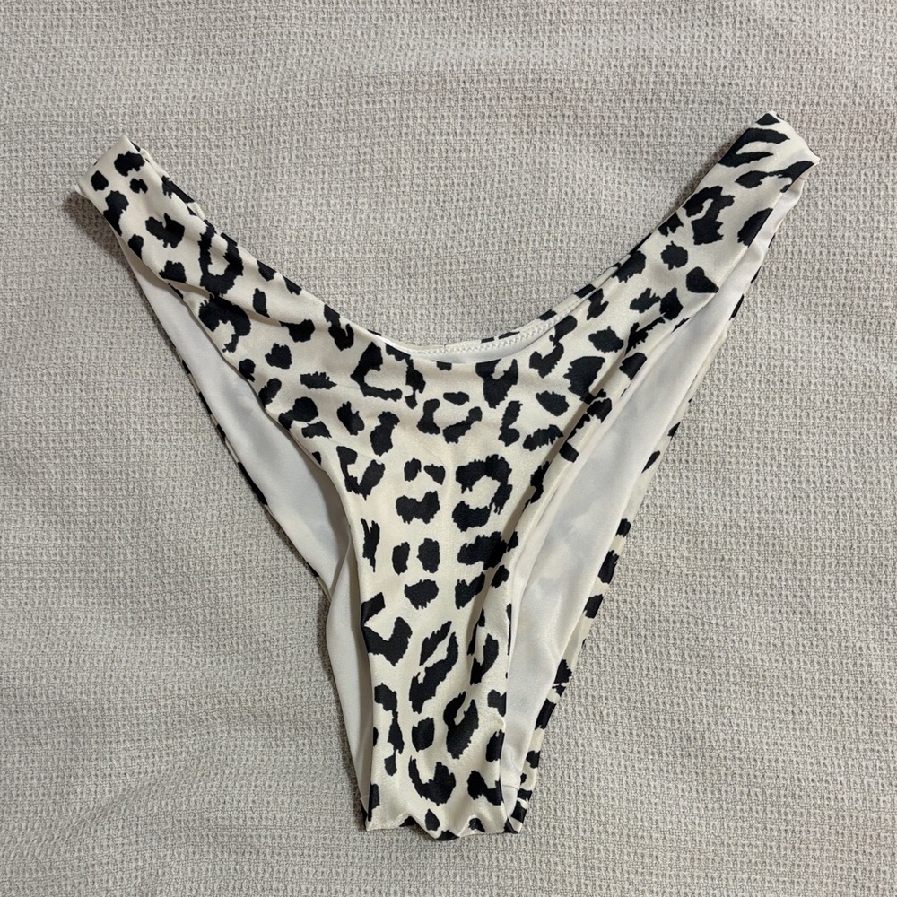 Aerie Black and White Leopard Bikini Bottom